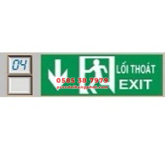 Đèn exit chỉ dẫn hướng xuống kemtom (1 mặt và 2 mặt)